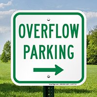 Overflow Parking with Right Arrow Signs