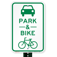Park & Ride with Bicycle Graphic Signs
