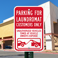 Parking For Laundromat Customers Only Signs