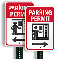 Parking Permit Right Direction Arrow Signs