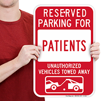 Reserved Parking For Patients Signs