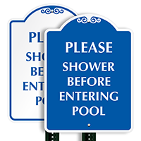 Please Shower Before Entering Pool SignatureSign