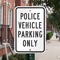 Police Vehicle Parking Only Signs