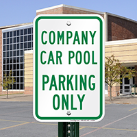 Company Pool Car Parking Only Signs