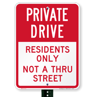 Private Drive Residents Only Parking Sign
