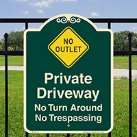 Private Driveway, No Trespassing Signature Sign