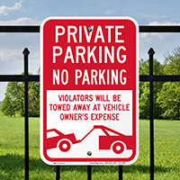 Private Parking Violators Will Be Towed Sign