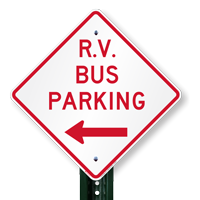 R.V Bus Parking (Left Arrow) Signs