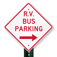 R.V Bus Parking (Right Arrow) Signs