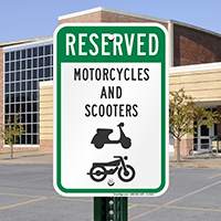Reserved Motorcycles And Scooters with Graphic Signs
