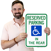 Reserved Parking In Rear Signs (With Graphic)