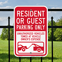 Resident Or Guest Parking Only Signs