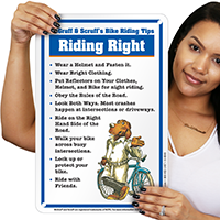 Riding Right McGruff Bike Safety Sign