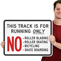 This Track Is For Running Only Sign