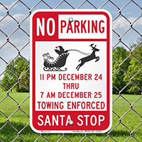 Santa Stop No Parking Signs