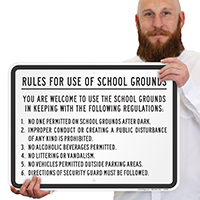 Schools Grounds Safety Rules Sign