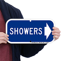 Showers (With Right Arrow) Signs