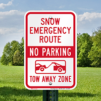 Snow Emergency Route, Tow-Away Zone Signs