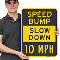 Speed Bump Slow Signs