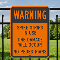 Spike Strips In Use Tire Damage Signs
