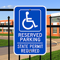 Reserved Parking State Permit Required ADA Signs
