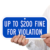 Up To $200 Fine For Violation ADA Signs