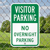 Visitor Parking No Overnight Parking Signs