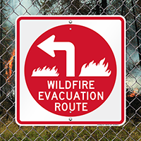 Evacuation Route Upper Left Arrow Sign