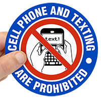 Texting Are Prohibited Label