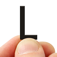 2 In. Tall Magnetic Letter L Black Die-Cut