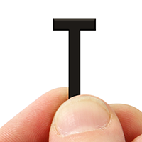 2 In. Tall Magnetic Letter T Black Die-Cut