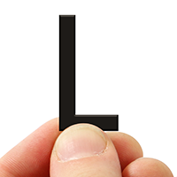 3 In. Tall Magnetic Letter L Black Die-Cut