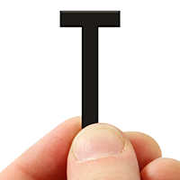 3 In. Tall Magnetic Letter T Black Die-Cut