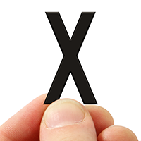 3 In. Tall Magnetic Letter X Black Die-Cut