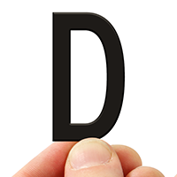 4 In. Tall Magnetic Letter D Black Die-Cut