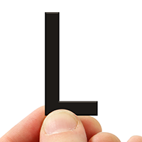4 In. Tall Magnetic Letter L Black Die-Cut
