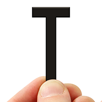 4 In. Tall Magnetic Letter T Black Die-Cut