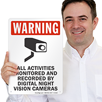 All Activities Monitored and Recorded Sign