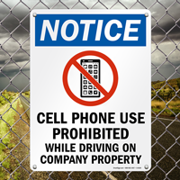 No Cellphone Use Sign