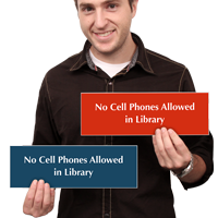 No Cell Phones Allowed In Library Sign