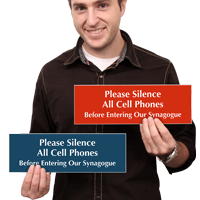 Silence All Cell Phones in Synagogue Sign