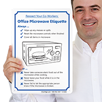 Respect Office Microwave Etiquette Door Sign
