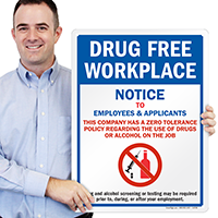 Drug Free Workplace Sign