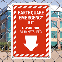 Earthquake Emergency Kit Sign