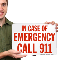 Emergency call 911 Sign