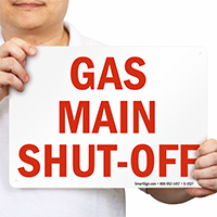 Gas Main Shut-Off Fire & Emergency Sign