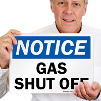 Gas Shut Off Sign