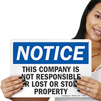 Lost Or Stolen Property Sign