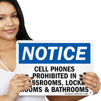 Cellular Phones prohibited in Classrooms Sign