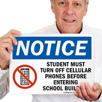 Student must Turn off phones Sign